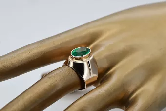 Пръстен Смарагд Оригинално ретро 14k розово злато Винтидж стил vrc296r